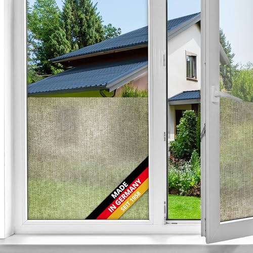 d-c-fix Fensterfolie Texido Milchglas statisch selbsthaftend Premium 90 cm x 1,5 m - Milchglasfolie blickdichte Sichtschutzfolie mit UV-Schutz - Sichtschutz für Fenster Folie Klebefolie von d-c-fix