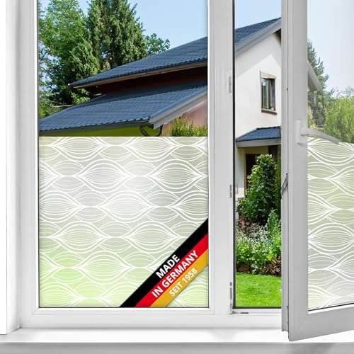 d-c-fix Fensterfolie static Premium Charis UV Sichtschutz beidseitig blickdicht statisch selbsthaftend Folie für Bad-Fenster, Küche, Glastür Milchglasfolie Sichtschutzfolie Glasfolie 90 cm x 1,5 m von d-c-fix