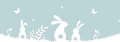 d-c-fix Fensterfolie statisch haftend - Glasfolie Sichtschutz UV-Schutz Dekofolie Designfolie blickdicht Küche Bad Büro Fenster Trennwand Tisch - Static window stripes Lovely Rabbits 20 cm x 1,5 m von d-c-fix