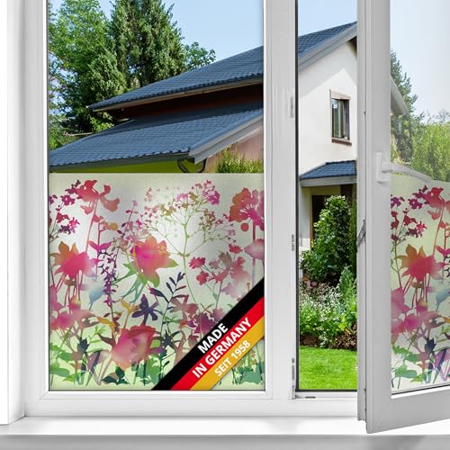 d-c-fix Fensterfolie static Premium Miraflores UV Sichtschutz beidseitig blickdicht statisch selbsthaftend Folie Bad-Fenster, Küche, Glastür Milchglasfolie Sichtschutzfolie Glasfolie 45 cm x 1,5 m von d-c-fix