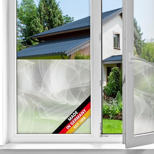 d-c-fix Fensterfolie Murano Muster statisch selbsthaftend Premium 45 cm x 1,5 m - blickdichte Sichtschutzfolie mit UV-Schutz - Sichtschutz für Fenster Folie Milchglasfolie geometrisch modern von d-c-fix