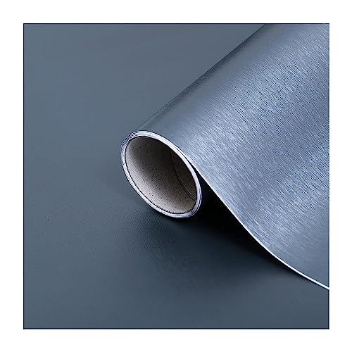 d-c-fix Klebefolie Metallic Platino stahlgrau selbstklebende Folie wasserdicht realistische Deko für Möbel, Tisch, Schrank, Tür, Küchenfronten Möbelfolie Dekofolie Tapete 45 cm x 2 m von d-c-fix