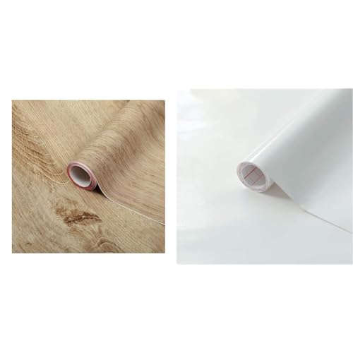 d-c-fix Klebefolie Ribbeck Oak Holz-Optik Selbstklebende Folie & Klebefolie Uni Lack weiß Selbstklebende Folie wasserdicht realistische Deko für Möbel von d-c-fix