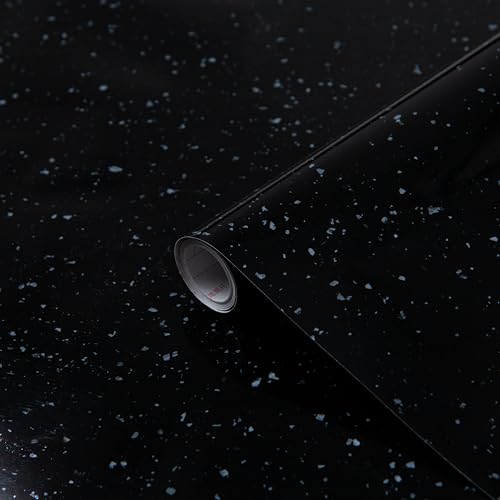 d-c-fix Möbel-Klebefolie Black Granite Stein-Optik 45 cm x 2 m - Möbelfolie selbstklebende Deko-Folie Küchenfolie Küche Schrank Tisch Fensterbank Küchenfronten Bad Granit Schwarz von d-c-fix