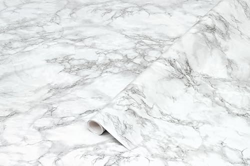 d-c-fix Möbel-Klebefolie Cortes Silver Marmor-Optik 67,5 cm x 2 m - Möbelfolie Küchenfolie selbstklebende Deko-Folie für Küche Tisch-Folie Fensterbank Bad Schrank Stein-Optik silber weiß grau von d-c-fix