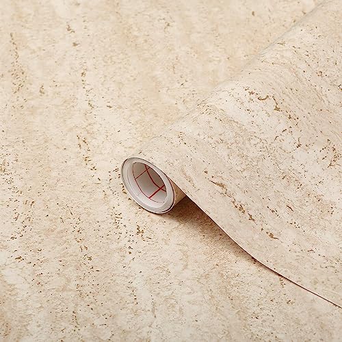 d-c-fix Möbel-Klebefolie Fontana Beige Stein-Optik 45 cm x 2 m - Möbelfolie selbstklebend Deko-Folie Küchenfolie Küche Schrank Tisch Fensterbank Küchenfronten Bad Travertin Marmor-Optik Sandstein von d-c-fix