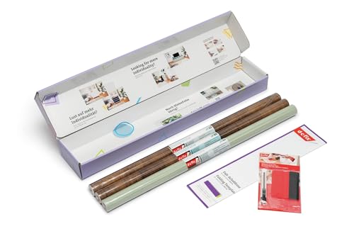 d-c-fix Möbel-Klebefolie Kreativ-Kit für Ikea Besta Sideaboard - 2x Flagstaff Oak, 1x Uni seidenmatt sage green (je 67,5cm x 2m) von d-c-fix
