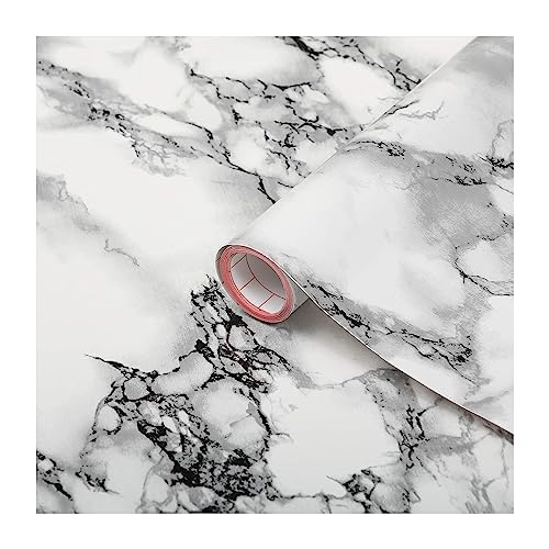 d-c-fix Möbel-Klebefolie Marmi Weiß Marmor-Optik 67,5 cm x 2 m - Möbelfolie Küchenfolie selbstklebende Deko-Folie für Küche Tisch-Folie Fensterbank Bad Schrank Stein-Optik wasserfest weiß grau von d-c-fix