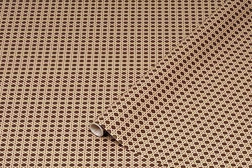 d-c-fix Möbel-Klebefolie Woven Cane Rattan-Optik braun 45 cm x 2 m - Möbelfolie selbstklebende Deko-Folie Schrank Dekorfolie Boho Style Muster modern von d-c-fix
