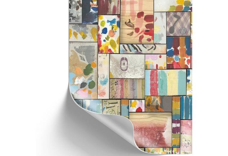 d-c-fix Möbelfolie 10€/qm Dekofolie selbstklebend Patchwork Klebefolie Möbel bunt, Designfolie - Feucht abwischbar & rückstandslos entfernbar von d-c-fix