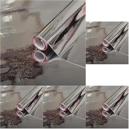 d-c-fix Selbstklebefolie Hochglanz silber metallic 45 cm x 1,5 m (Packung mit 5) von d-c-fix