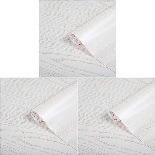 d-c-fix Selbstklebefolie Perlmuttholz Weiss 45 cm x 2 m (Packung mit 3) von d-c-fix