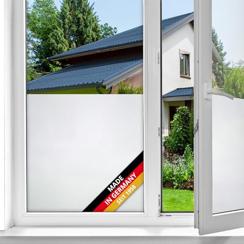 d-c-fix Fensterfolie Frost Milchglas statisch selbsthaftend Premium 45 cm x 1,5 m - Milchglasfolie blickdichte Sichtschutzfolie mit UV-Schutz - Sichtschutz für Fenster Folie Klebefolie von d-c-fix