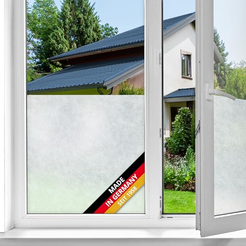 d-c-fix Fensterfolie static Premium Reispapier UV Sichtschutz beidseitig blickdicht statisch selbsthaftend Folie Bad-Fenster, Küche, Glastür Milchglasfolie Sichtschutzfolie Glasfolie 45 cm x 1,5 m von d-c-fix