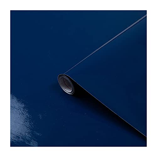 d-c-fix Klebefolie Uni Lack navy blue selbstklebende Folie wasserdicht realistische Deko für Möbel, Tisch, Schrank, Tür, Küchenfronten Möbelfolie Dekofolie Tapete 67,5 cm x 2 m von d-c-fix