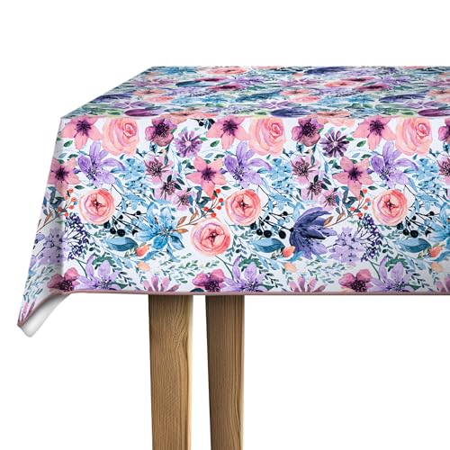 d-c-fix Wachstuchtischdecke – Manhattan Floria (140 x 180 cm) – Tischtuch im Vintage-Stil für den Küchen-, Ess- oder Gartentisch – lebensmittelecht, abwaschbar & wasserdicht von d-c-fix