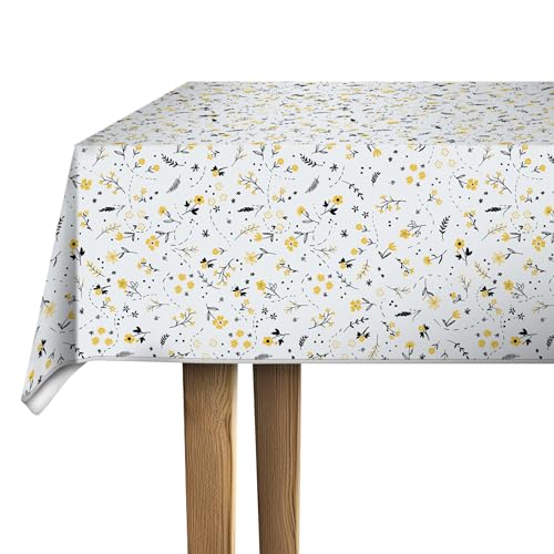d-c-fix Wachstuchtischdecke Monte Carlo Blumma - abwaschbar wasserdicht - In- & Outdoor - PVC Vinyl Wachstuch Plastik-Tischdecke Wachstischdecke Tischtuch - 150 cm rund von d-c-fix
