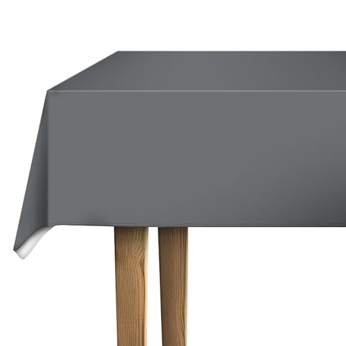 d-c-fix Wachstuchtischdecke PVC-free Steel Gray - abwaschbar wasserdicht - In- & Outdoor - Wachstuch Plastik-Tischdecke Wachstischdecke Tischtuch - 110 cm x 140 cm eckig von d-c-fix