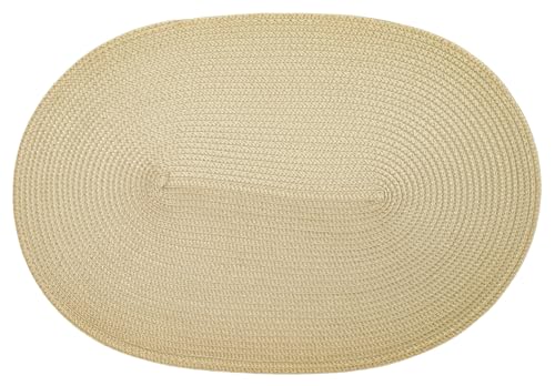 d-c-fix Tischset PVC-Free Almond - abwaschbare Unterlage für Küche & Esstisch - Platzset Platzdeckchen Teller Platzdecke Tisch-Untersetzer Set - 30 cm x 45 cm oval von d-c-fix