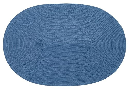 d-c-fix Tischset PVC-Free Deep Blue - abwaschbare Unterlage für Küche & Esstisch - Platzset Platzdeckchen Teller Platzdecke Tisch-Untersetzer Set - 30 cm x 45 cm oval von d-c-fix