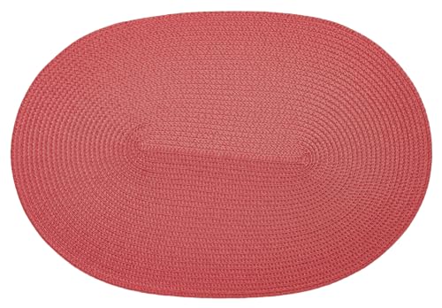 d-c-fix Tischset PVC-Free Mineral Red - abwaschbare Unterlage für Küche & Esstisch - Platzset Platzdeckchen Teller Platzdecke Tisch-Untersetzer Set - 29 cm x 44 cm oval von d-c-fix