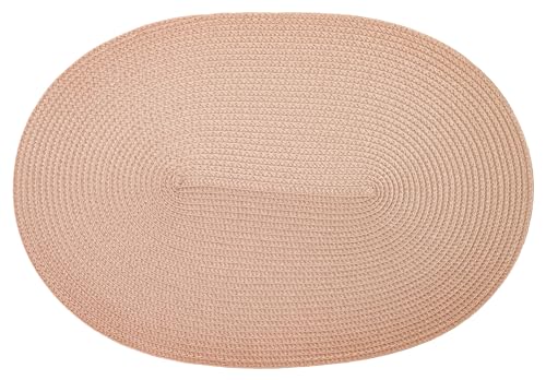 d-c-fix Tischset PVC-Free Peach - abwaschbare Unterlage für Küche & Esstisch - Platzset Platzdeckchen Teller Platzdecke Tisch-Untersetzer Set - 30 cm x 45 cm oval von d-c-fix