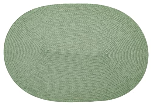 d-c-fix Tischset – PVC-Free Sage Green 30 cm x 45 cm oval – Tischunterlage für Küchen- und Esstisch – lebensmittelechtes & abwaschbares Esstischset von d-c-fix