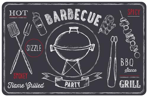 d-c-fix Tischset – Rio Barbecue schiefer 29 cm x 44 cm eckig – Tischunterlage für Küchen- und Esstisch – lebensmittelechtes & abwaschbares Esstischset von d-c-fix