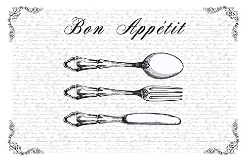 d-c-fix Tischset Rio Bon Appetit transparent - abwaschbare Unterlage für Küche & Esstisch - Platzset Platzdeckchen Teller Platzdecke Tisch-Untersetzer Set - 29 cm x 44 cm eckig von d-c-fix