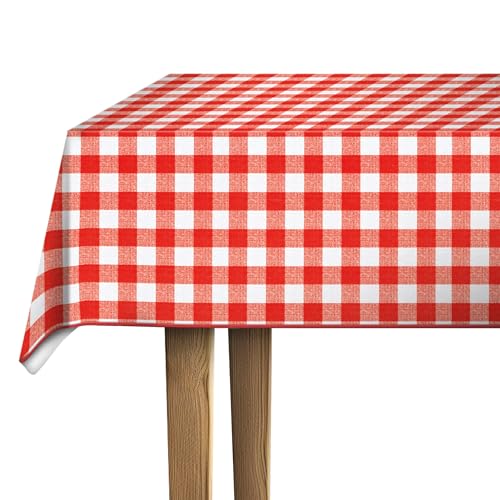 d-c-fix Wachstuchtischdecke – Manhattan Avanti rot-weiss (110 x 140 cm) – Tischtuch im Vintage-Stil für den Küchen-, Ess- oder Gartentisch – lebensmittelecht, abwaschbar & wasserdicht von d-c-fix