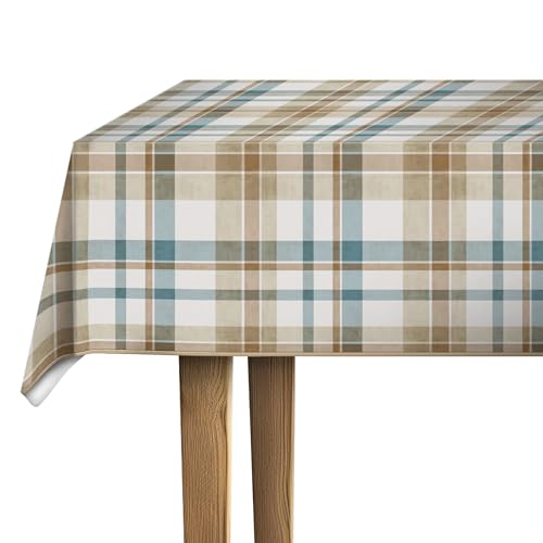d-c-fix Wachstuchtischdecke – Manhattan Borneo blau (150 cm) – Tischtuch im Vintage-Stil für den Küchen-, Ess- oder Gartentisch – lebensmittelecht, abwaschbar & wasserdicht von d-c-fix