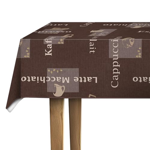 d-c-fix Wachstuchtischdecke – Manhattan Cappuccino schoko (150 x 250 cm) – Tischtuch im Vintage-Stil für den Küchen-, Ess- oder Gartentisch – lebensmittelecht, abwaschbar & wasserdicht von d-c-fix