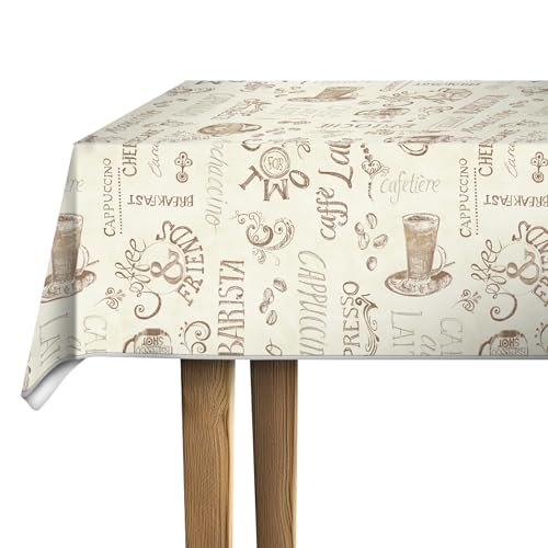 d-c-fix Wachstuchtischdecke – Manhattan Ristretto creme (150 x 250 cm) – Tischtuch im Vintage-Stil für den Küchen-, Ess- oder Gartentisch – lebensmittelecht, abwaschbar & wasserdicht von d-c-fix