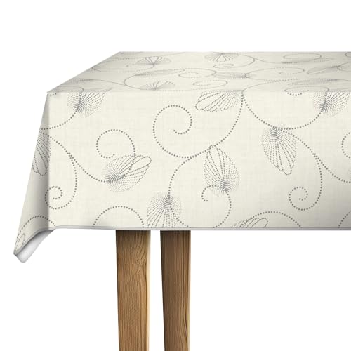 d-c-fix Wachstuchtischdecke – Monte Carlo Jolice creme (150 cm rund) – Tischtuch im Vintage-Stil für den Küchen-, Ess- oder Gartentisch – lebensmittelecht, abwaschbar & wasserdicht von d-c-fix