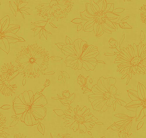 d-c-fix Wachstuchtischdecke – Manhattan Palmas gelb (110 x 140 cm) – Tischtuch im Vintage-Stil für den Küchen-, Ess- oder Gartentisch – lebensmittelecht, abwaschbar & wasserdicht von d-c-fix