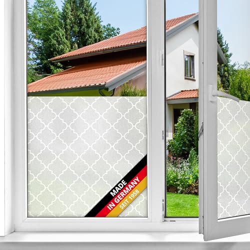 d-c-fix Fensterfolie Onadi Rauten-Muster selbstklebend 67,5 cm x 2 m - blickdichte Sichtschutzfolie - Sichtschutz für Fenster Folie Blickschutz Milchglasfolie Klebefolie geometrisch von d-c-fix