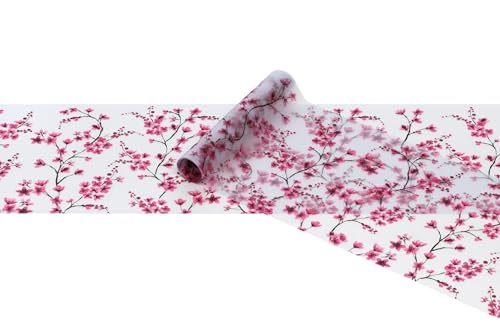 d-c-fix Fensterfolie statisch haftend - Glasfolie Sichtschutz UV-Schutz Dekofolie Designfolie blickdicht Küche Bad Büro Fenster Trennwand Tisch - Static window stripes Cherry Blossom 20 cm x 1,5 m von d-c-fix