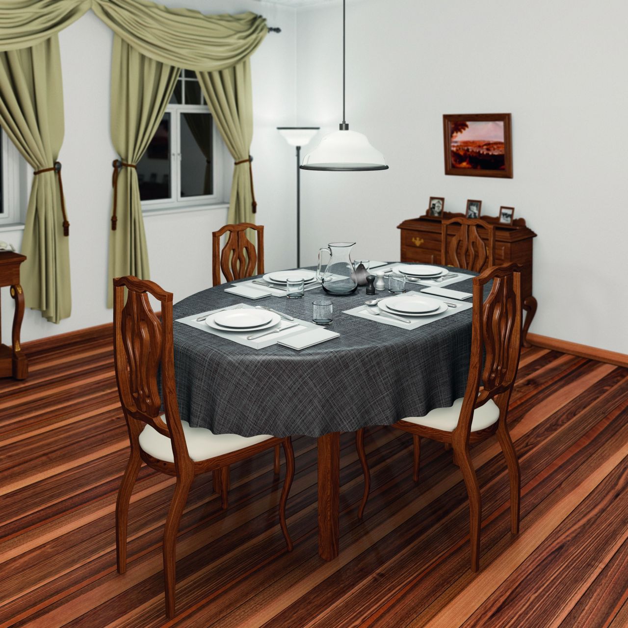 d-c-table® Tischdecke Monte Carlo Sharon 150 x 220 cm, marone von d-c-fix