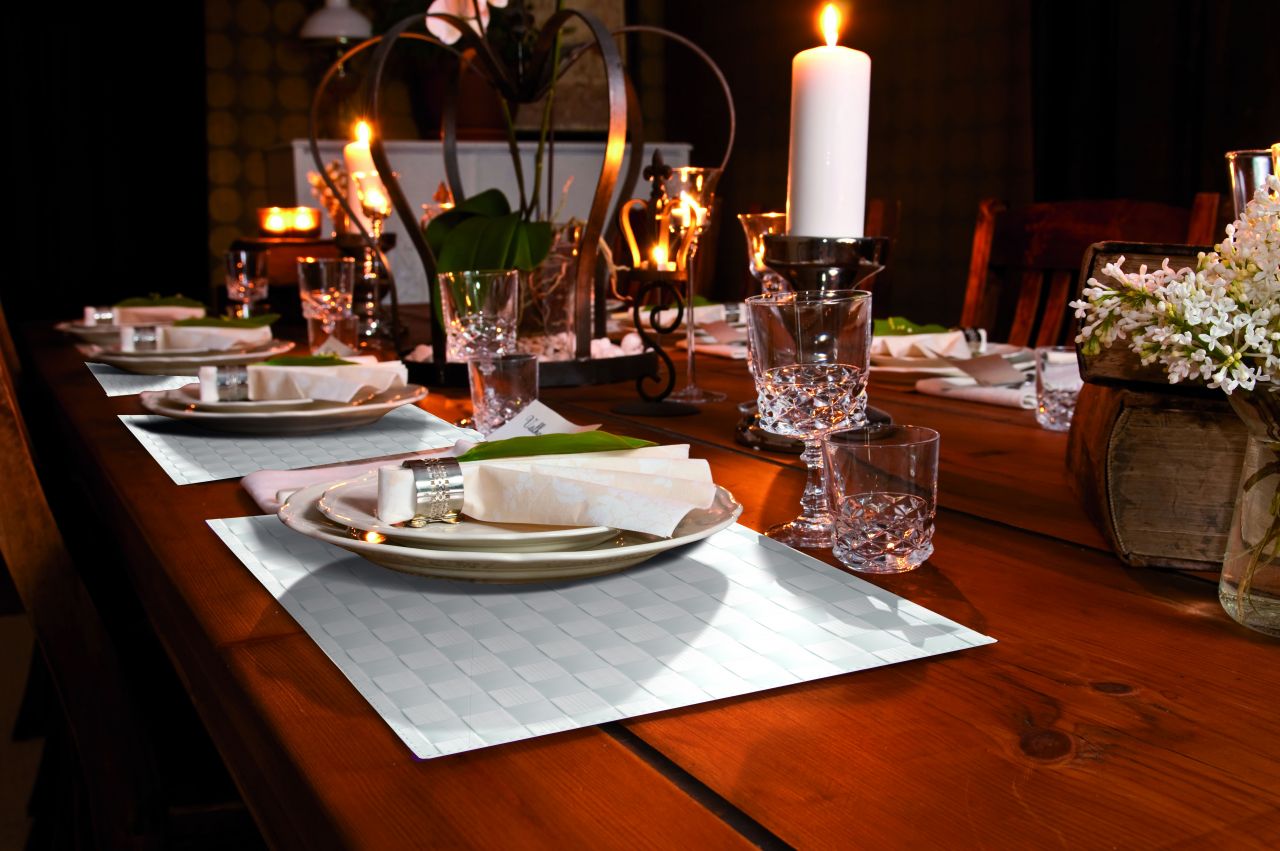 d-c-table® Tischset Savannah Bast 30 x 43 cm, weiß von d-c-fix