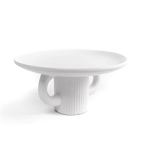 Dekorativer Teller aus Keramik, Boho-Design, elegant, Weiß, 20 cm von d'casa