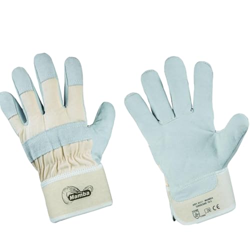 D2D | 1 Paar - Arbeitshandschuhe - Größe: 10,5 - aus Rindspaltleder, Naturfarben - EN388 - Schutzhandschuhe - Gartenhandschuhe - Robust - Montagehandschuh CAT 2 von d2d-needs