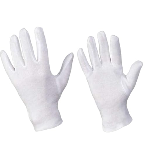 D2D | 1 Paar - Weiße Arbeitshandschuhe - Größe: 7 - aus Baumwolle - Trikot Handschuhe - Unterziehhandschuhe - Servierhandschuhe - Beauty Handschuh von d2d-needs