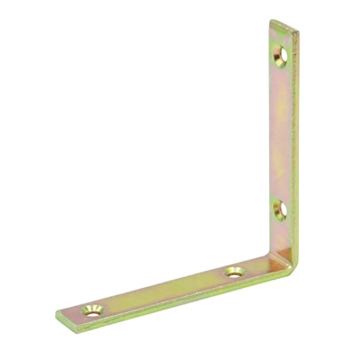 D2D | 12 Stück - Stuhlwinkel - Größe: 120 x 120 x 20 mm - Stärke: 5 - gelb verzinkt - Balkenwinkel - Möbelwinkel - Made in Germany von d2d-needs