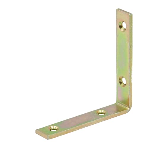 D2D | 4 Stück - Stuhlwinkel - Größe: 100 x 100 x 20 mm - Stärke: 5 - gelb verzinkt - Balkenwinkel - Möbelwinkel - Made in Germany von d2d-needs