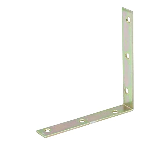 D2D | 4 Stück - Stuhlwinkel - Größe: 120 x 120 x 20 mm - Stärke: 2 - gelb verzinkt - Balkenwinkel - Möbelwinkel - Made in Germany von d2d-needs