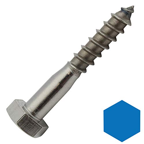 D2D | VPE: 10 Stück - Sechskant-Holzschrauben - 8 x 40 mm - DIN 571 - Edelstahl A2 VA von d2d-needs