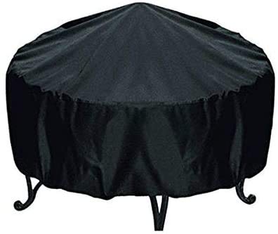 schwarz rund Fire Pit Cover Wasserdicht Staubdicht Outdoor Garten Terrasse Schutzhülle mit Kordelzug für Herd (M) von dDanke