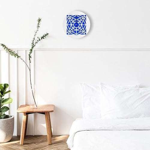 dESIGNoBJECT Runde Wanduhr im modernen, bunten Design Azulejo B von dESIGNoBJECT