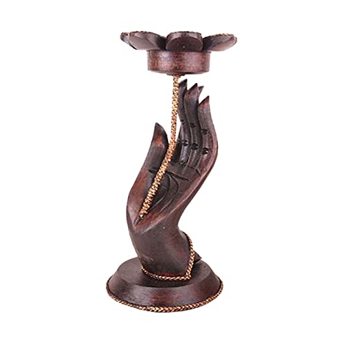 Kerzenhülsenhalter Kreative Holz-Hand-Lotus-Kerzenständer-Dekoration Einzigartiger Tischblumen-Kerzenhalter von dP3sQ8mXjN