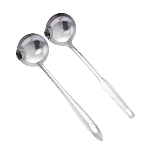Suppenkelle 2-teiliges Set Edelstahl Sieb Löffel Suppensieb Küchensuppe Soße Ölsuppe Fettabscheider Schöpfkellen Skimmer Seiher von dP3sQ8mXjN